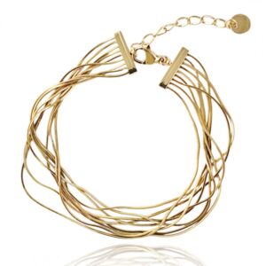 Armband van stainless steel met 14 krt goudplating BST1544