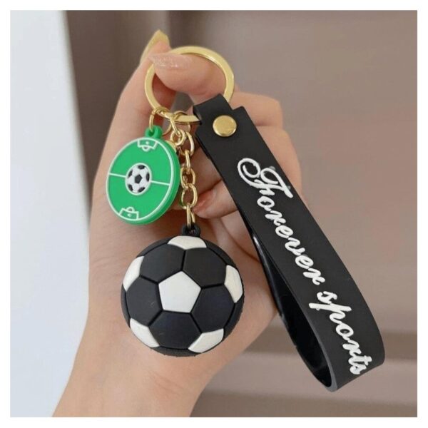 Sleutelhanger voetbal zwart wit BRL330CZ