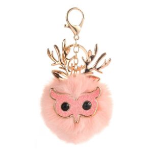 Sleutelhanger Cutie roze met masker en gewei BRL188