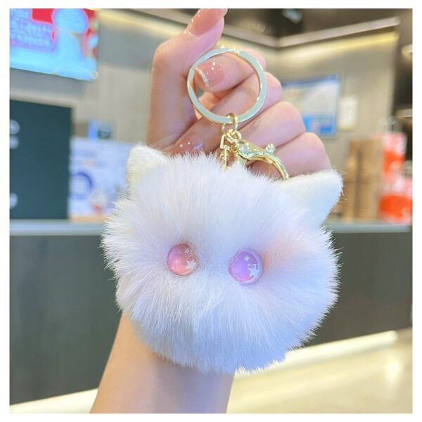 Sleutelhanger Cutie wit met roze ogen BRL316