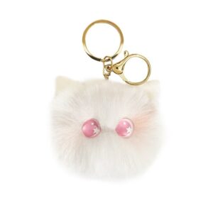 Sleutelhanger Cutie wit met roze ogen BRL316