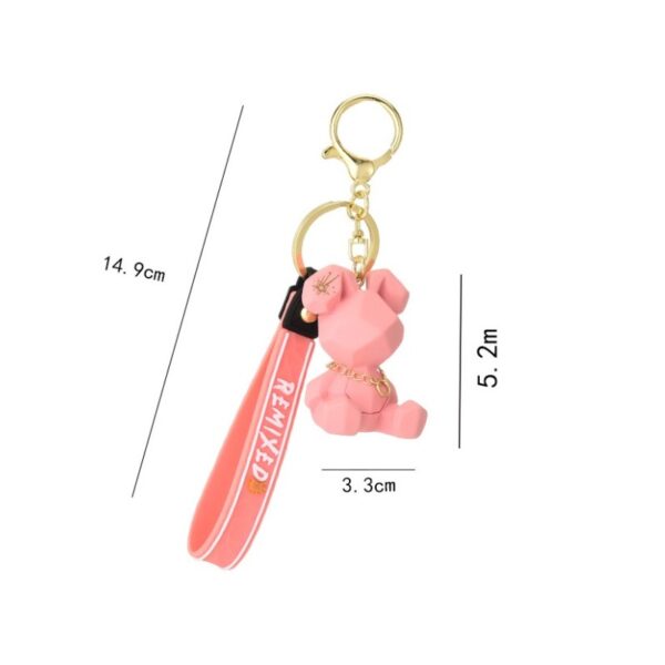 Sleutelhanger geometrische teddybeer blauw BRL158