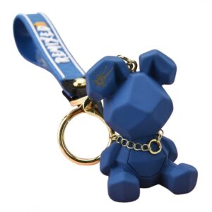 Sleutelhanger geometrische teddybeer blauw BRL158