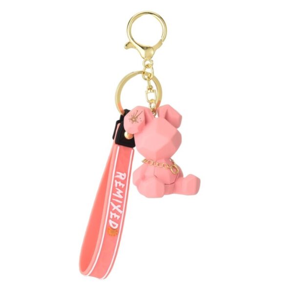 Sleutelhanger geometrische teddybeer roze BRL157