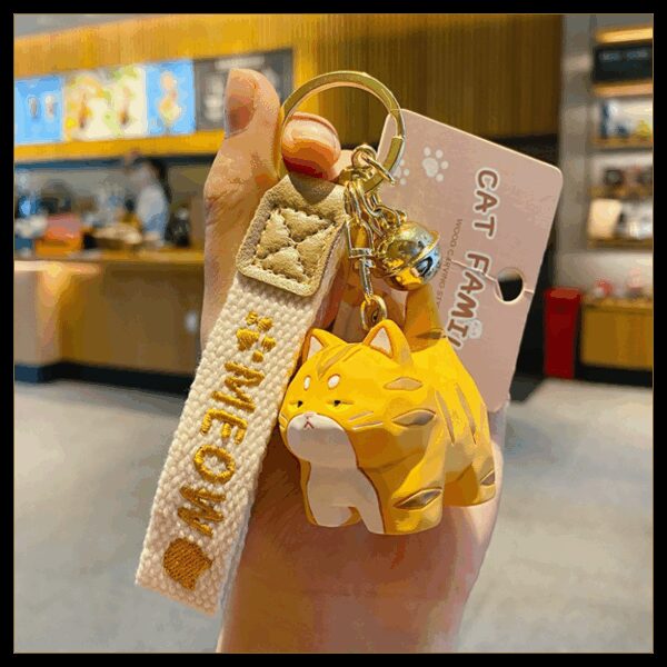 Sleutelhanger kitten meow geel BRL278