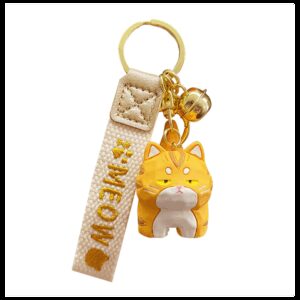 Sleutelhanger kitten meow geel