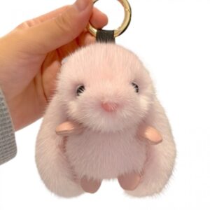 Sleutelhanger Konijn Fluffy Roze