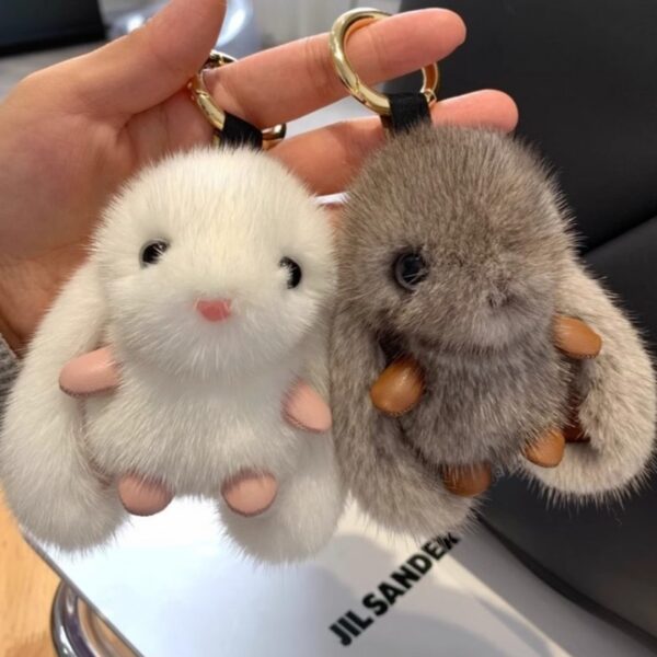 Sleutelhanger Konijn Fluffy Grijs BRL340SZ