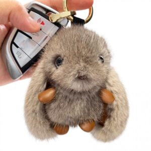 Sleutelhanger Konijn Fluffy Grijs BRL340SZ