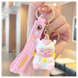 Sleutelhanger baby lama eenhoorn roze BRL217
