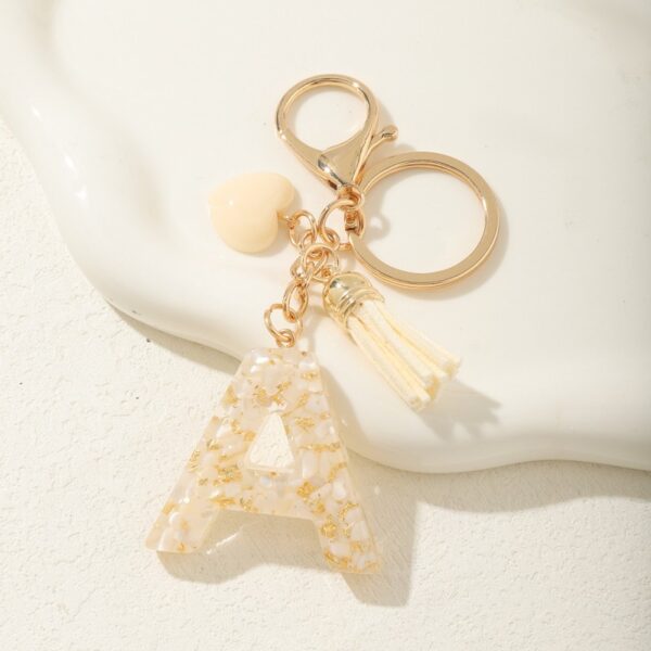 Sleutelhanger letter A met steentjes en hartje BRL329A