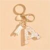 Sleutelhanger letter A met steentjes en hartje BRL329A