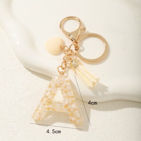 Sleutelhanger letter A met steentjes en hartje BRL329A
