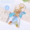 Sleutelhanger letter A zeemeerminstaart schelpen franjes BRL353A