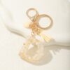 Sleutelhanger letter D met steentjes en hartje BRL329D