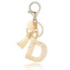 Sleutelhanger letter D met steentjes en hartje BRL329D