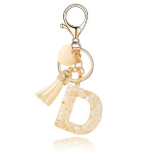 Sleutelhanger letter D met steentjes en hartje BRL329D