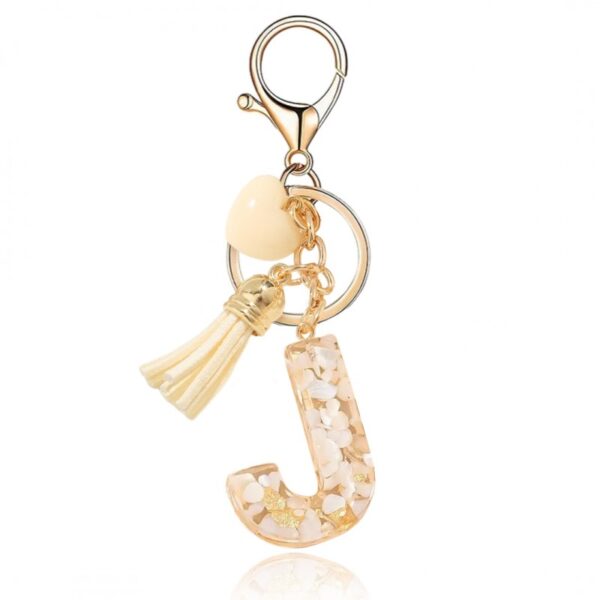 Sleutelhanger letter J met steentjes en hartje BRL329J