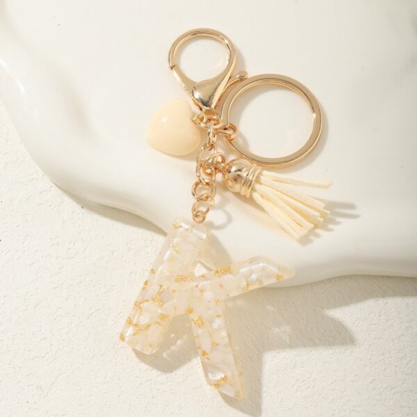 Sleutelhanger letter K met steentjes en hartje BRL329K
