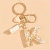 Sleutelhanger letter K met steentjes en hartje BRL329K