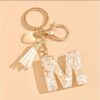 Sleutelhanger letter M met steentjes en hartje BRL329M