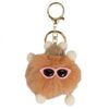 Sleutelhanger Cutie lichtbruin met roze zonnebril BRL336BR
