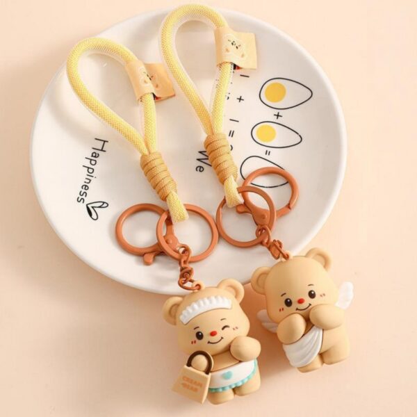 Sleutelhanger beertje met handtas beige BRL334