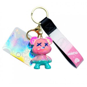 Sleutelhanger beertje regenboog kleuren BRL301