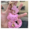 Sleutelhanger cat en franjes roze BRL358