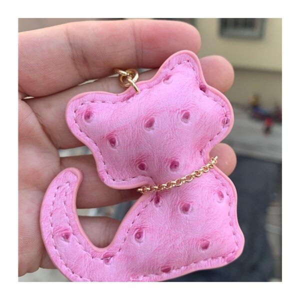Sleutelhanger cat en franjes roze BRL358