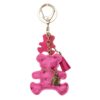 Sleutelhanger beertje en franjes fuchsia BRL357