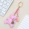 Sleutelhanger beertje en franjes roze BRL356