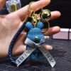Sleutelhanger konijntje blauw met bel BRL121