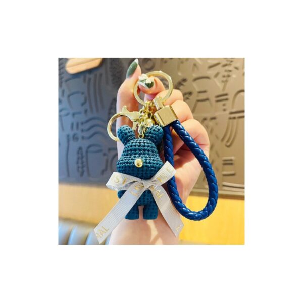 Sleutelhanger konijntje blauw met bel BRL121