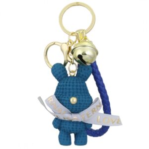 Sleutelhanger konijntje blauw met bel BRL121