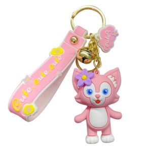 Sleutelhanger roze kitten met bel BRL93