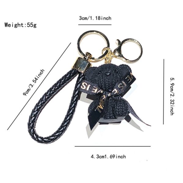 Sleutelhanger beertje met strik zwart BRL351CZ