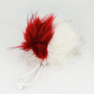 Sleutelhanger maxi pluche bordeauxrood met crème BRL9W5