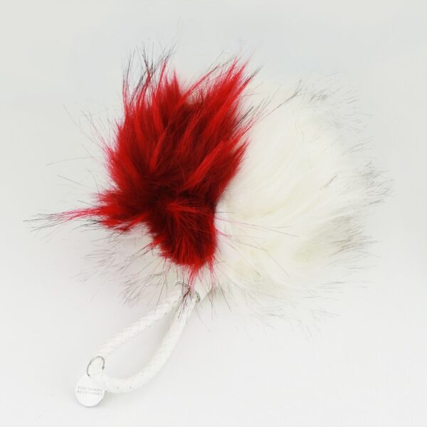 Sleutelhanger maxi pluche bordeauxrood met crème BRL9W5
