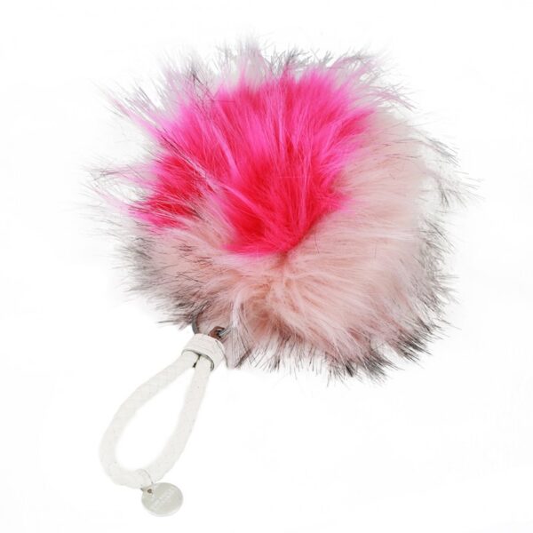Sleutelhanger Maxi pluis fuchsia met roze BRL9W3