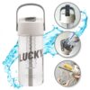 Waterfles met mandje en rietje 600 ml Lucky BD31