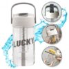 Fles, waterfles met mandje en rietje 800 ml Lucky BD36