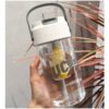 Fles, waterfles met mandje en rietje 800 ml Lucky BD36