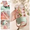 Fles, waterfles met mandje en rietje 800 ml Lucky BD36