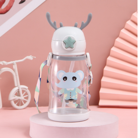 Waterfles Kinderfles met Rietje 600 ML BD30B
