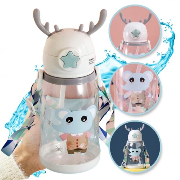 Waterfles Kinderfles met Rietje 600 ML BD30B