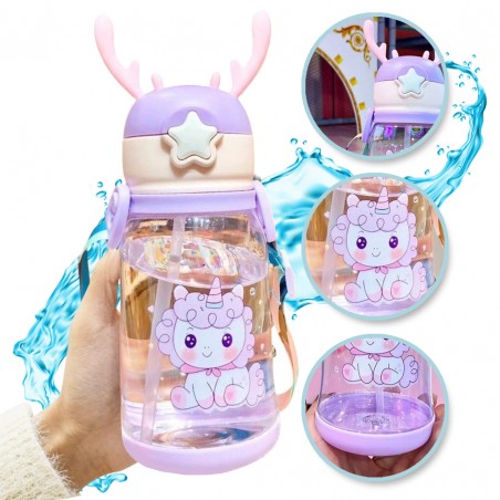 Waterfles Kinderfles met Rietje 600 ML BD30FIO