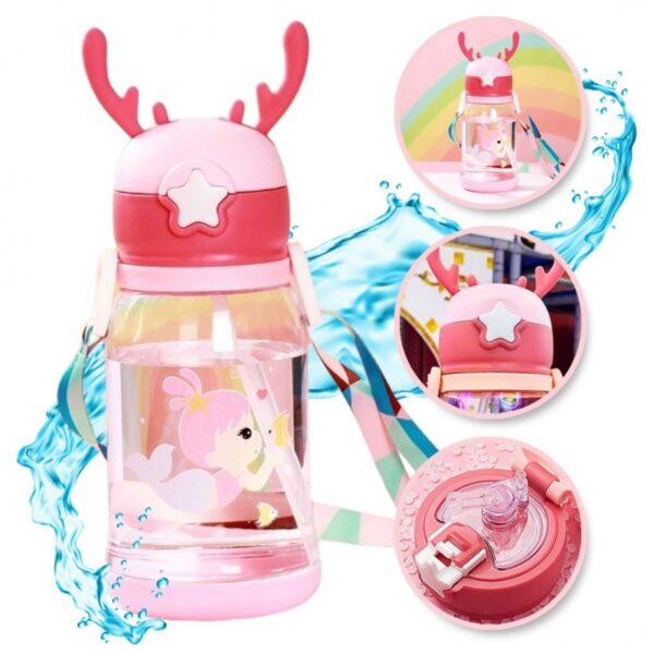 Waterfles Kinderfles met Rietje 600 ML BD30R
