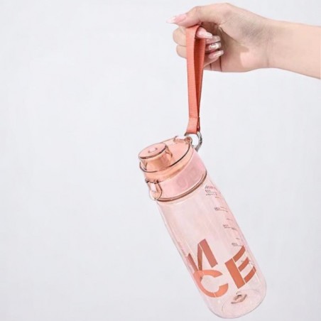 WATERFLES FITNESS FLES VOOR DE SPORTSCHOOL 800ml draagbaar roze BD46