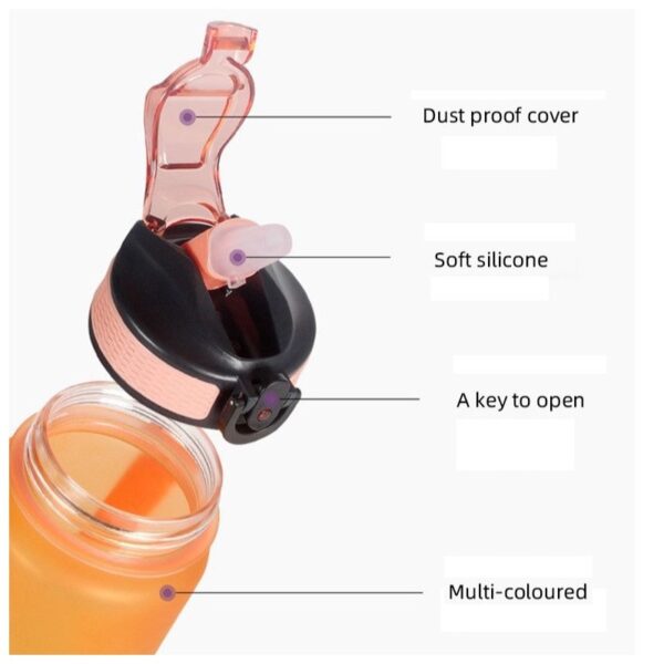 Waterfles, fles PANTER 1L ombre wit met zwart BD43WZ1